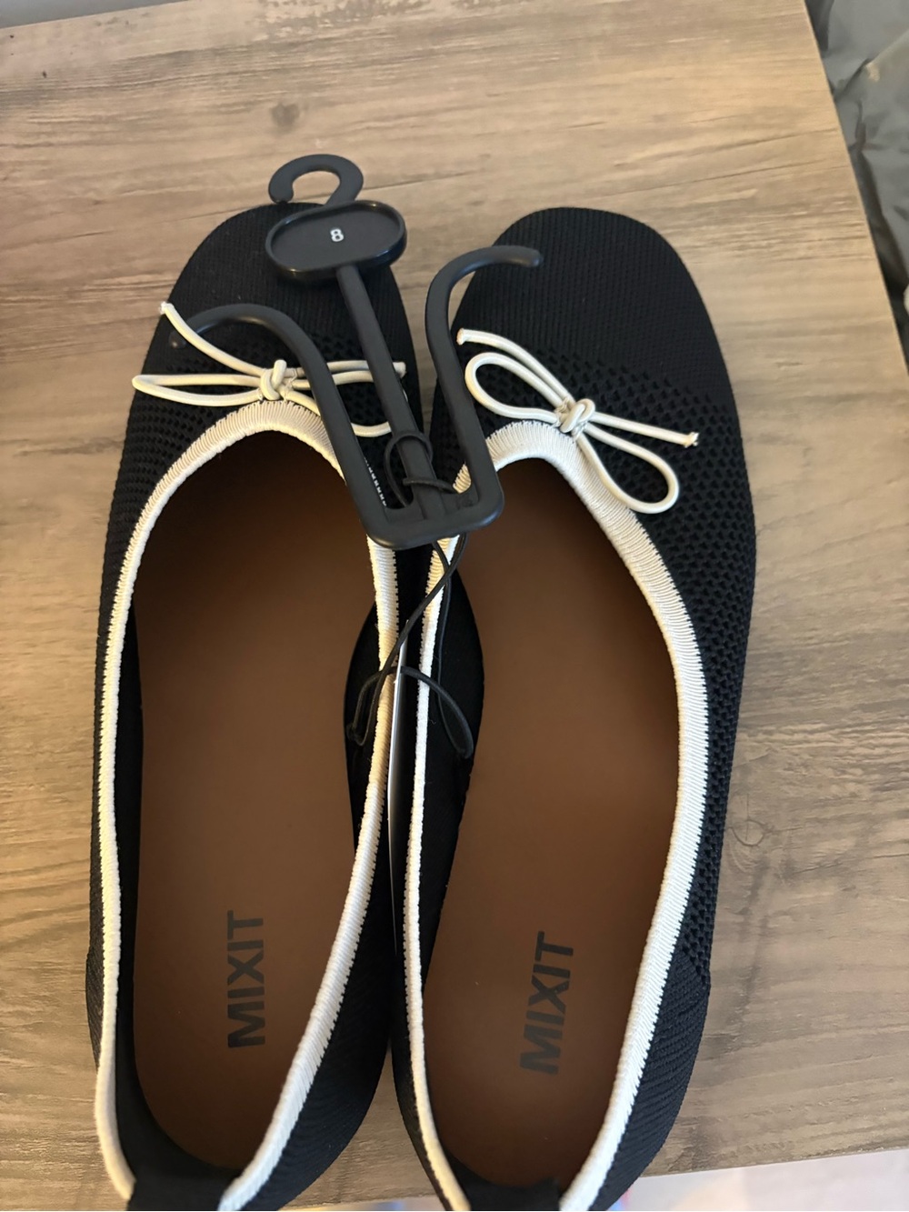 Mixit Black and Cream Knit Ballet Flats